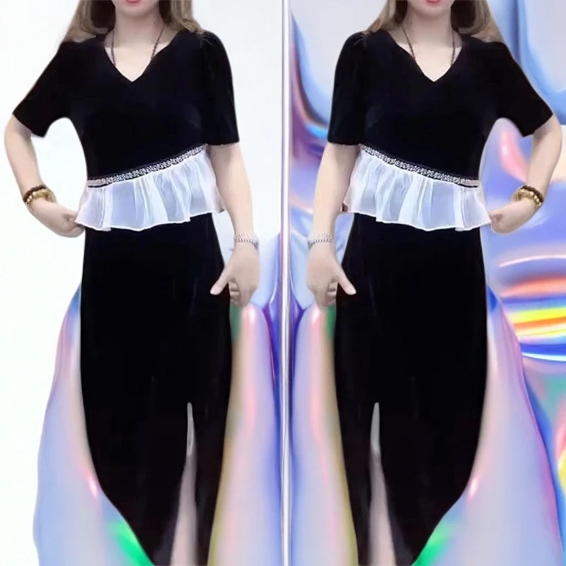 网红爆款连衣裙女2025年秋季新款时尚气质休闲显瘦侧开叉连衣裙潮