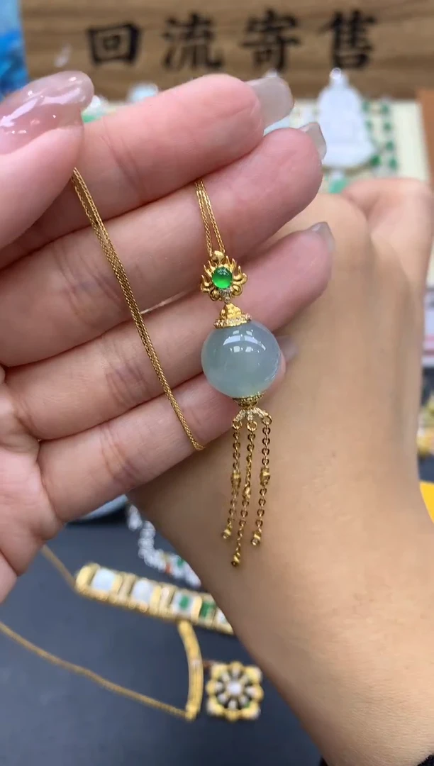 【闪购商品】翡翠颈饰18K金镶嵌409-中国好珍宝