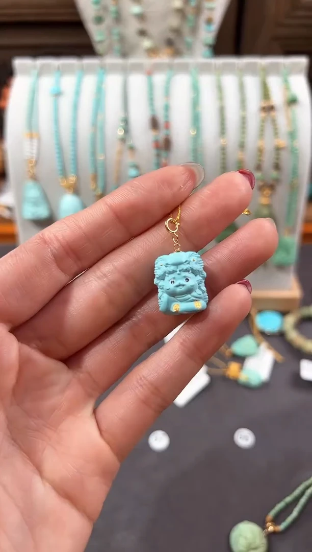 【闪购商品】绿松石颈饰18K金镶嵌绿松石吊坠