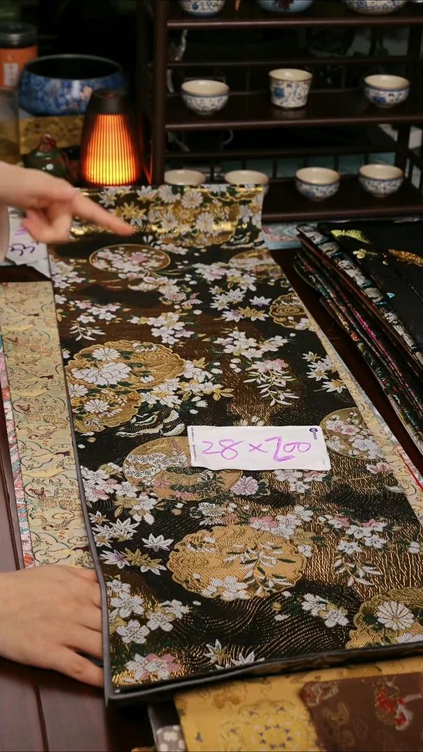 【西阵织繁华团单面】中国风干泡织锦茶席28*200