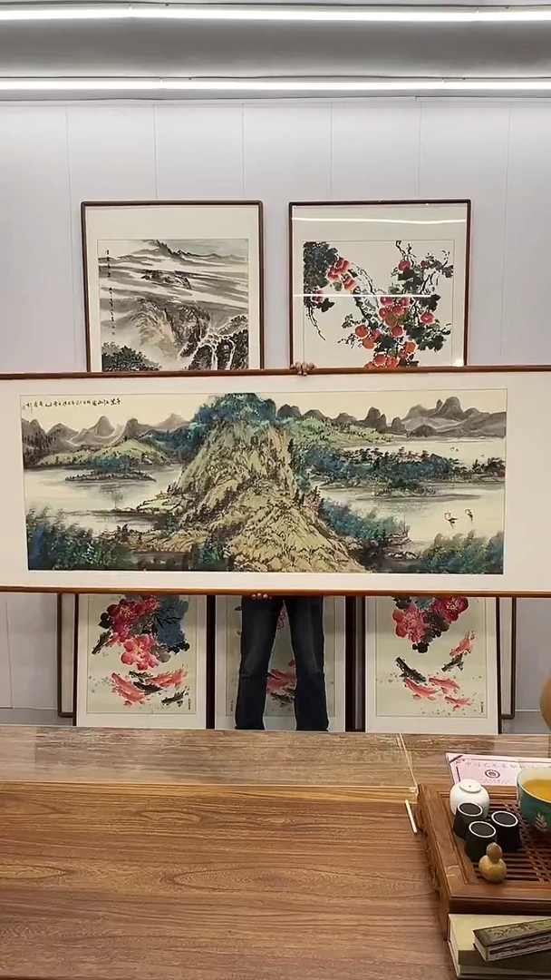 国画隗寿群 220*80 千里江山图