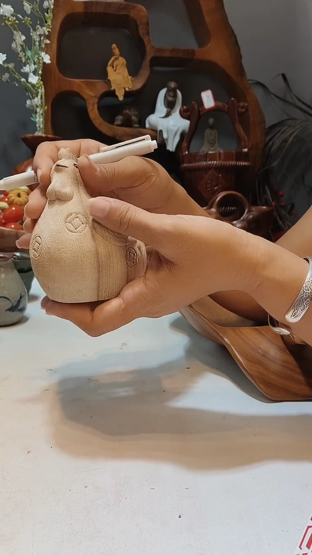 香樟木A48原木金钱鸡摆件/尺寸