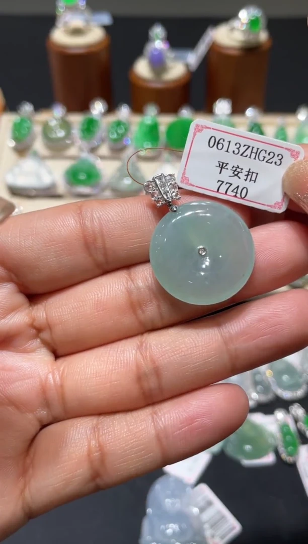 翡翠挂件18K金镶嵌0613ZHG23