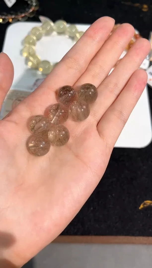水晶手链未镶嵌22号绿碧玺发单颗配件13mm