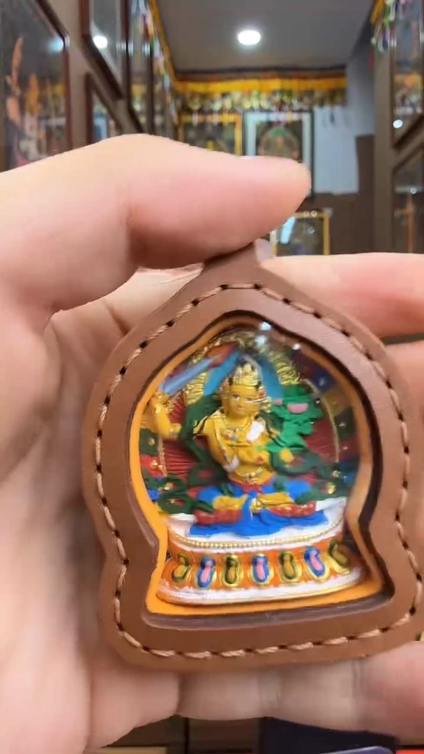 吊坠文殊菩萨-手工泥塑擦擦