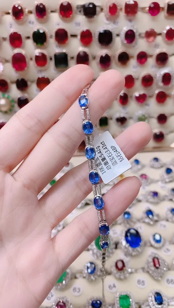 18K金手链蓝宝石18K金镶嵌1