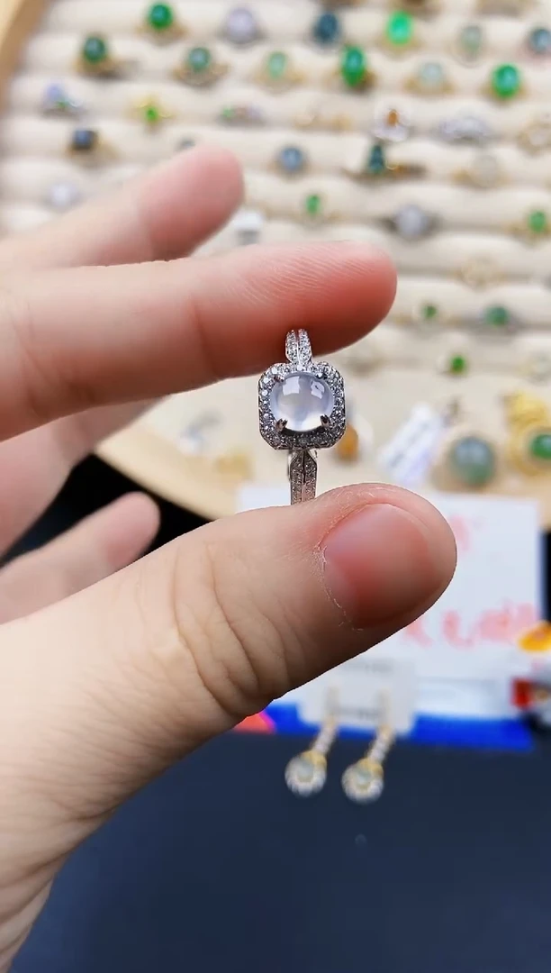 翡翠戒指银S925镶嵌21