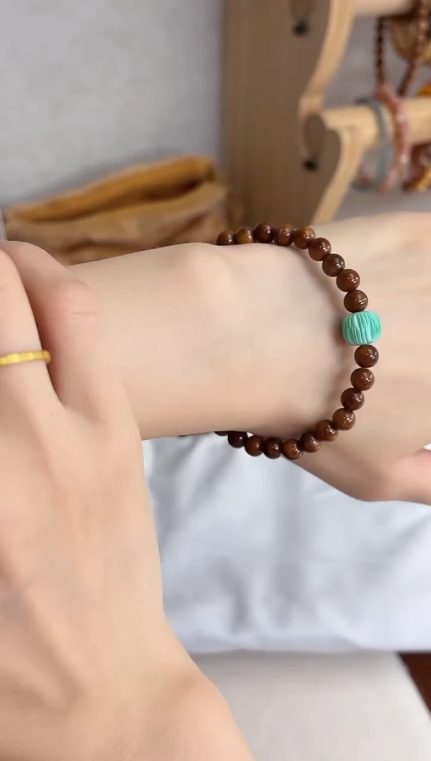 菩提根/象牙果手串蓝不到你·库克圆珠6mm跑环手串