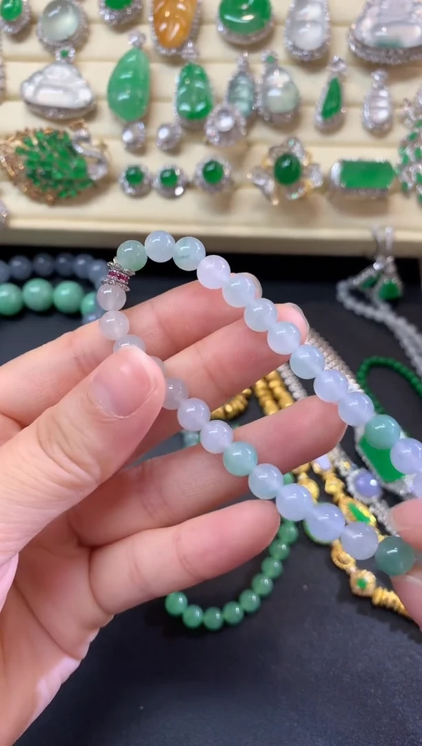 未镶嵌手串翡翠手串|900+45