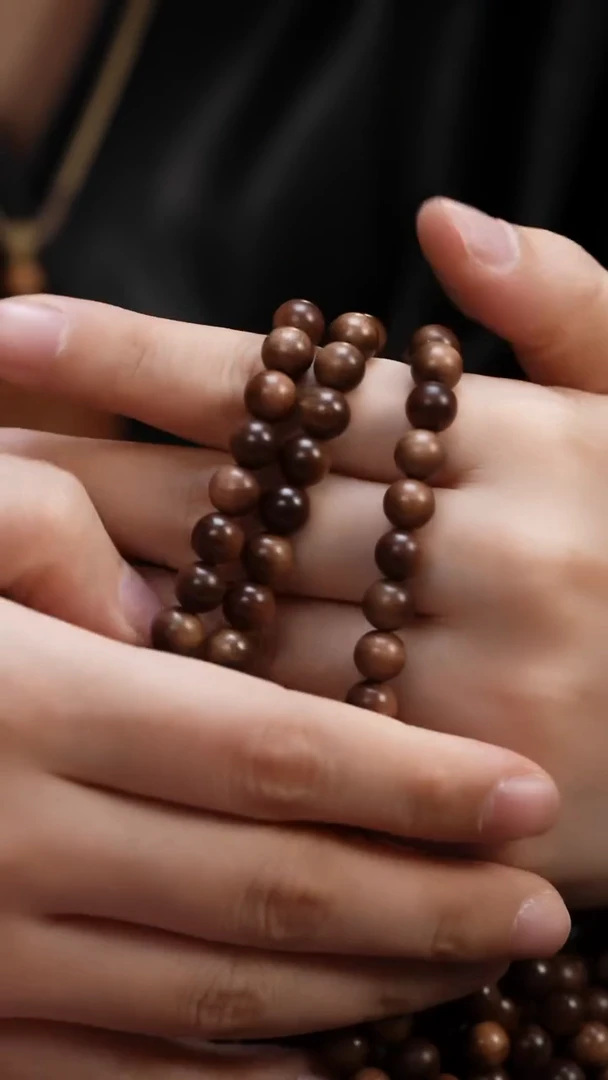 檀香木手串/手链用****3老山檀香0.8圆珠多圈108颗民间料