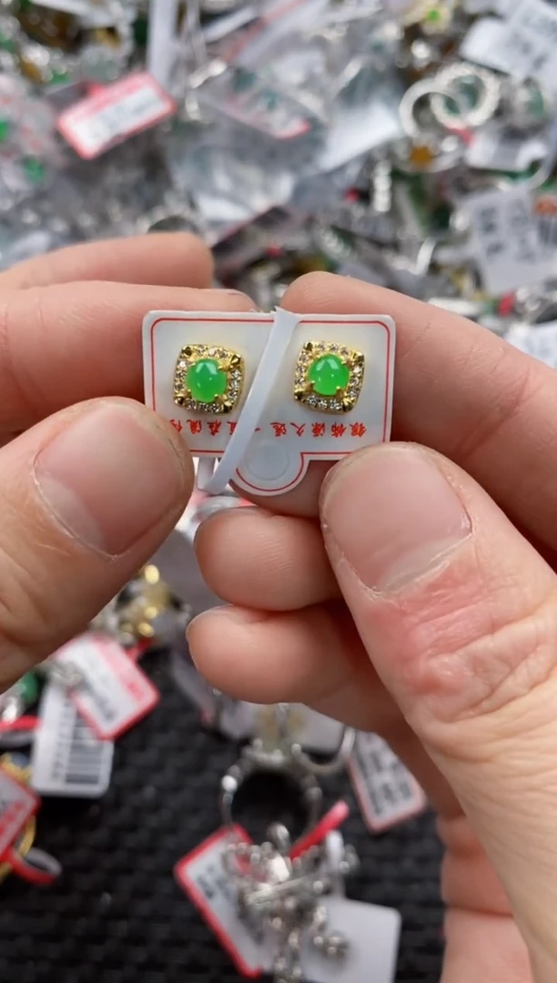 银S925镶嵌戒指翡翠111   2