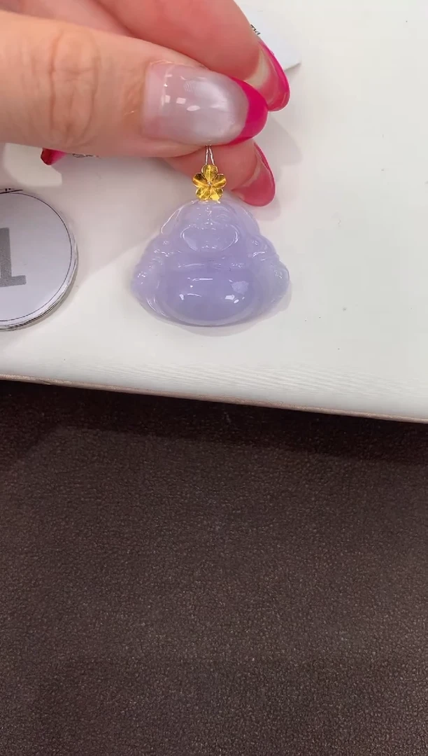 颈饰18K金镶嵌翡翠天然缅甸a货翡翠(多样性发其一