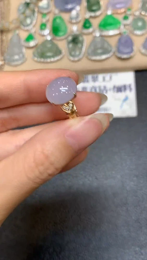 18K金镶嵌戒指翡翠4【24小时鉴赏期】