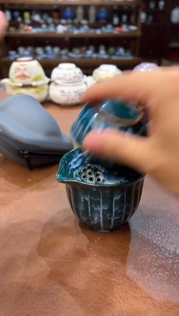 真的很便宜超好看会开片的旅行茶具