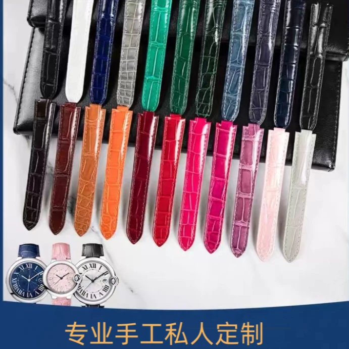 特殊接口平口定制纯手工制作鳄鱼皮个性定做长度弧口