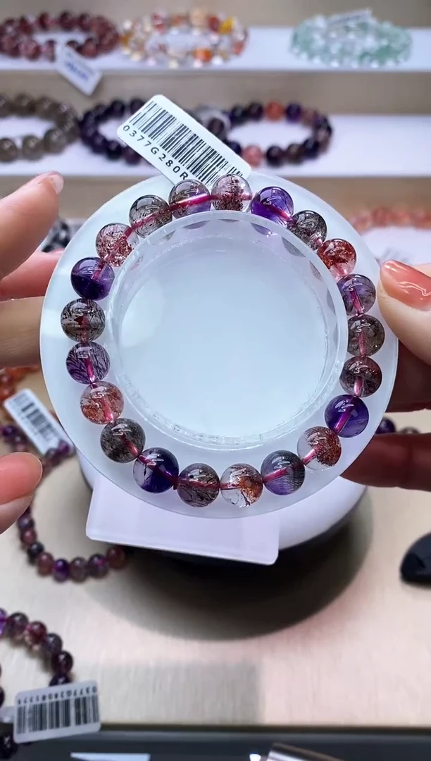 【闪购商品】水晶手链未镶嵌黑加仑超七单圈9m+