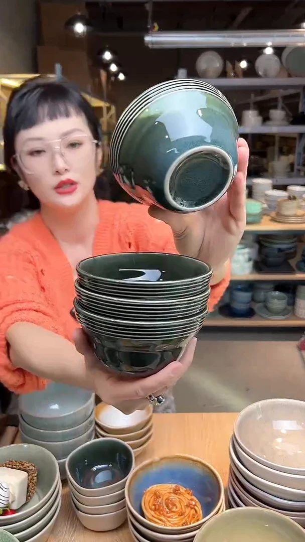 瓷29外贸尾货高温釉下彩陶瓷餐具默认微瑕