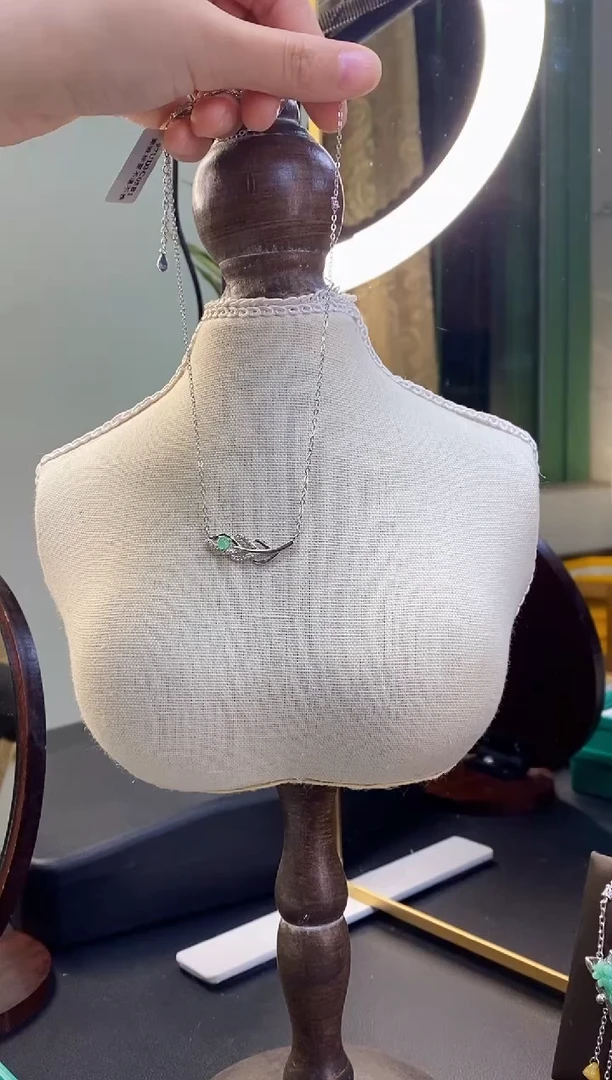 颈饰银S925镶嵌翡翠14759