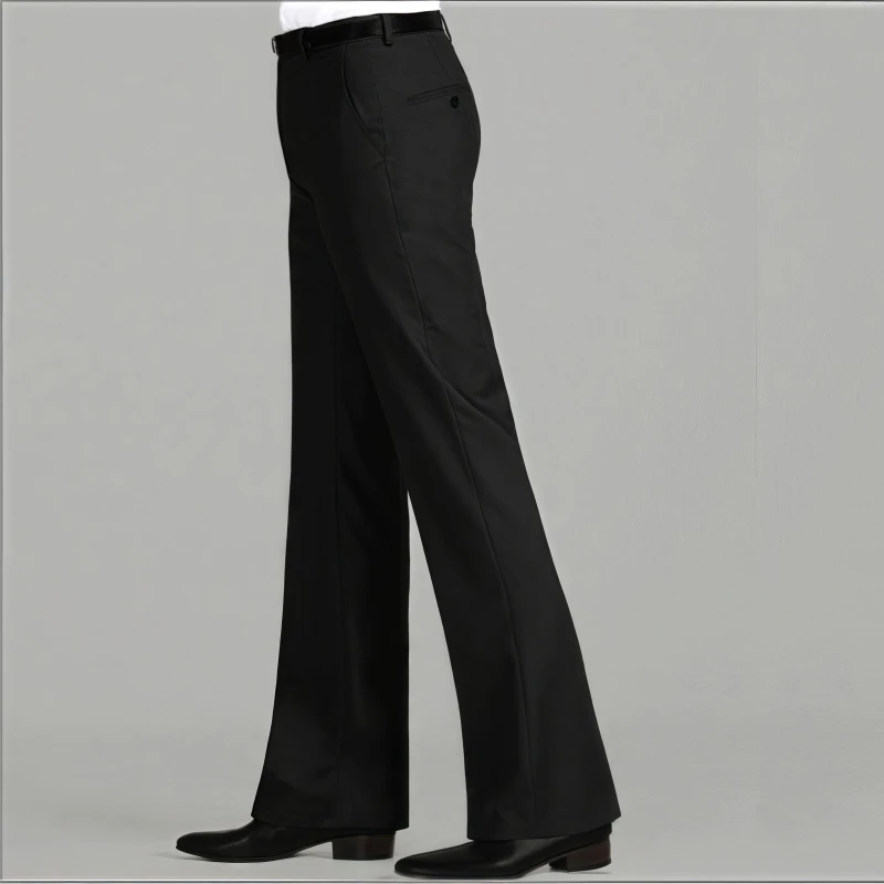 JIDUTIAP秋冬高腰裤男弹力垂感喇叭裤免烫直筒休闲裤宽松阔腿西裤