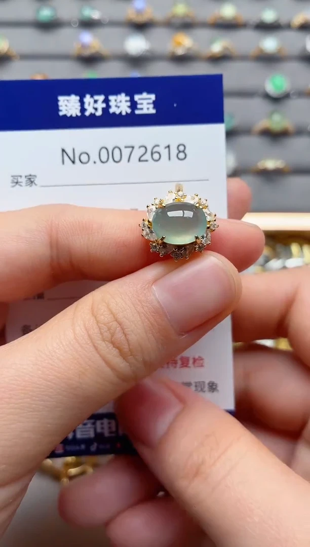 银S925镶嵌戒指翡翠1