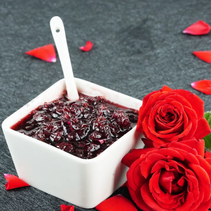 云南玫瑰花酱食用蜂蜜花酿鲜花果酱面包鲜花饼烘培泡茶冰粉