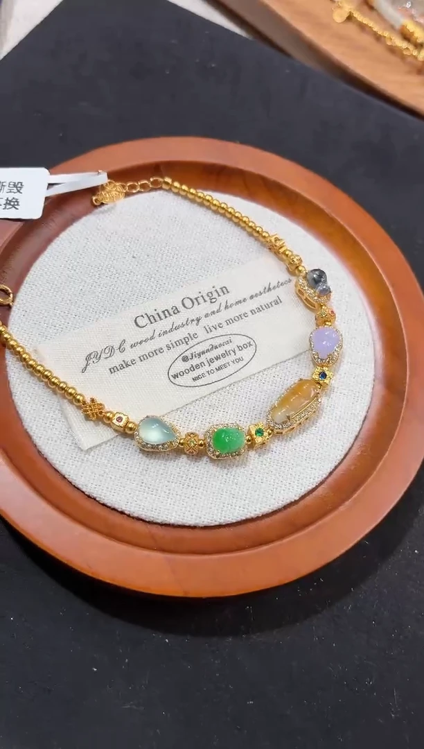 吊坠(不含链)银S925镶嵌翡翠手链