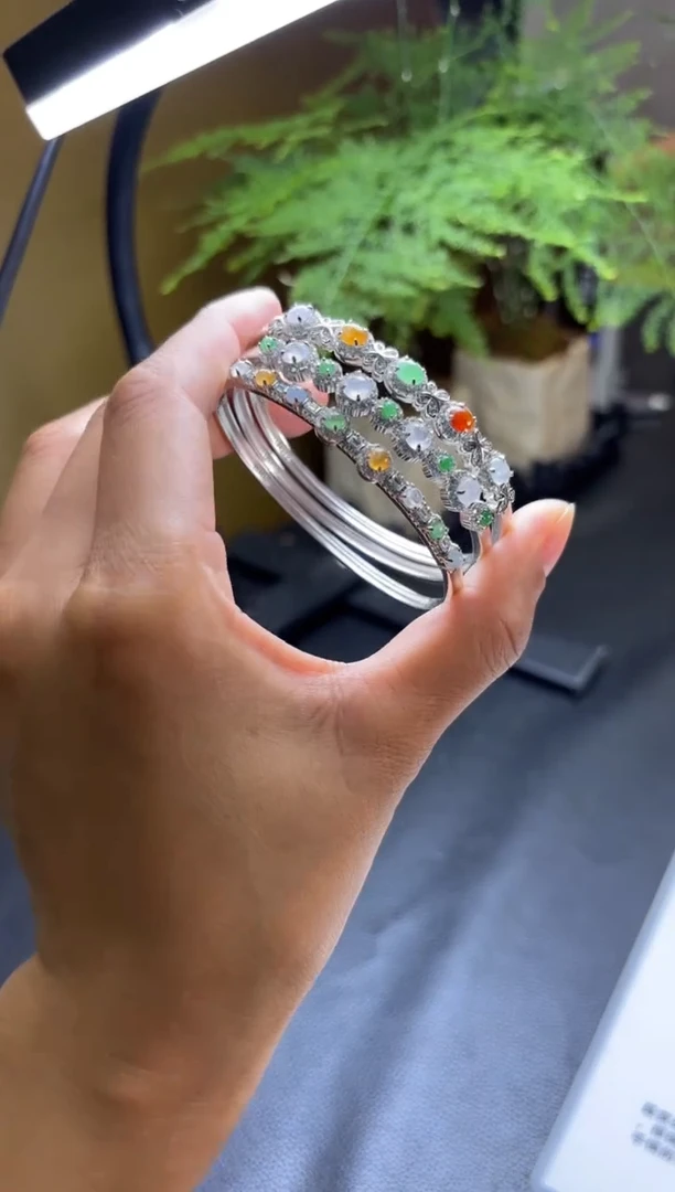 银S925镶嵌挂件翡翠多样性发一件R703078