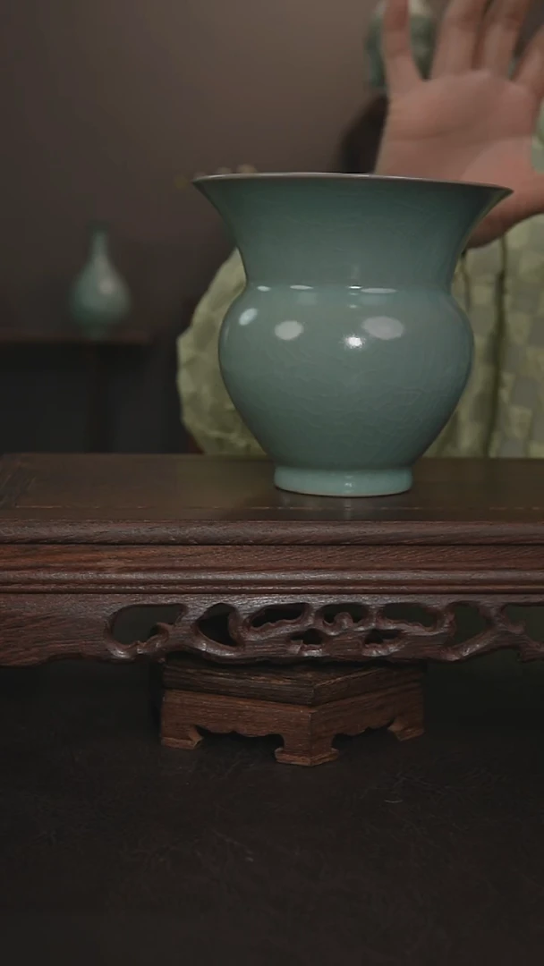 摆件瓷仿古手工茶渣斗