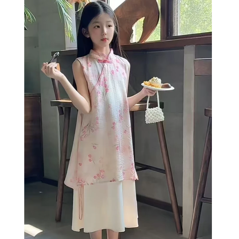 女童旗袍连衣裙夏装2025新款儿童夏季国风新中式女孩夏款古风裙子