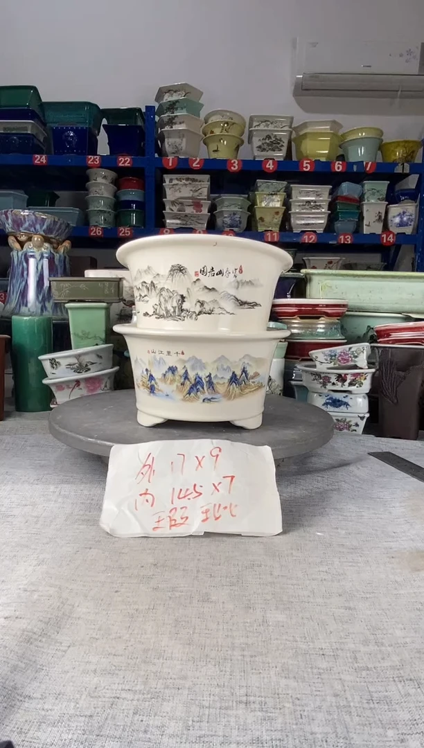 253005瑕疵两只圆盆