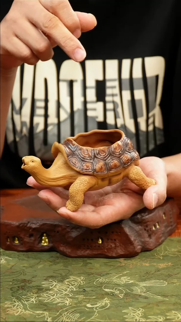 茶杯紫砂紫砂乌龟公道杯可可开啊
