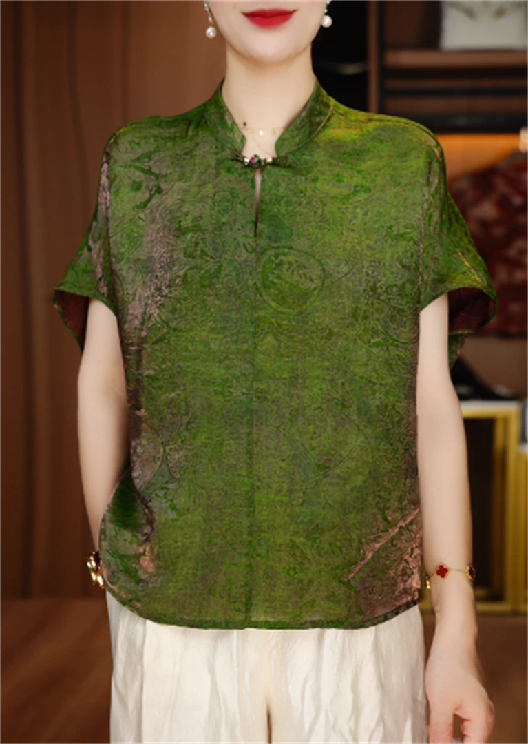 诺诗 新款洋气宽松显瘦优雅轻奢气质印花百搭上衣V25Q930