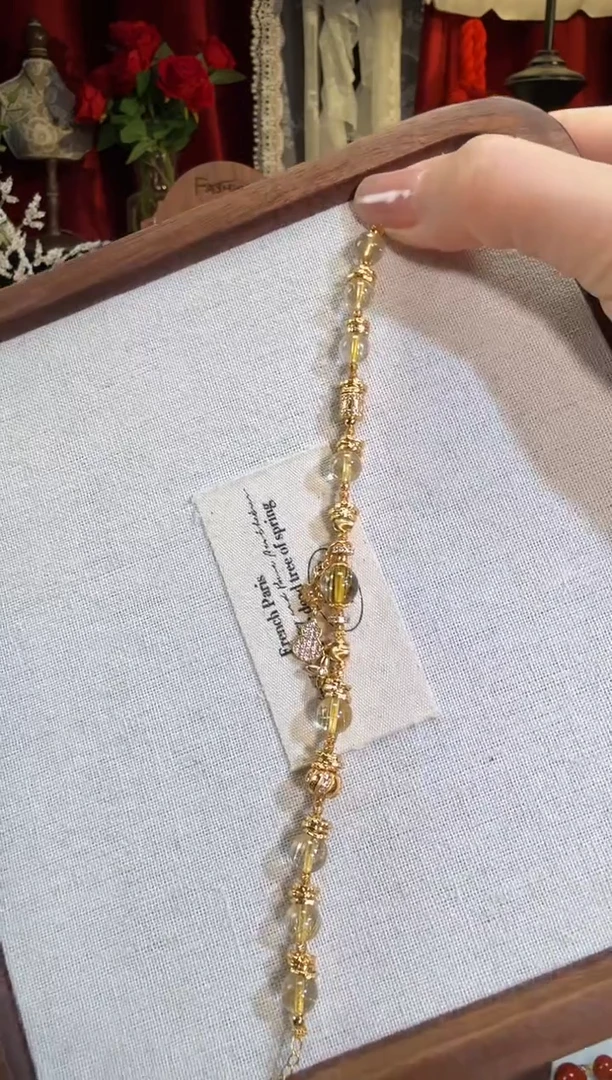 【闪购商品】发晶手链银S925镶嵌金发晶盘缠