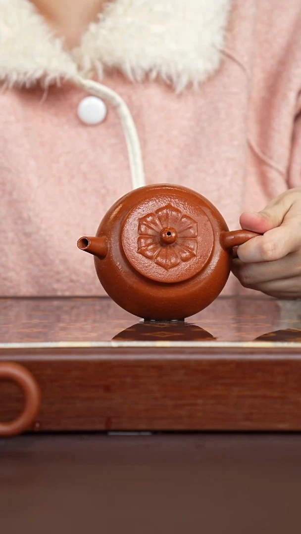 茶壶紫砂纯红降坡梵莲