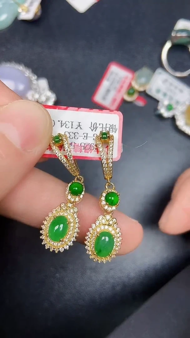 银S925镶嵌戒指翡翠3470