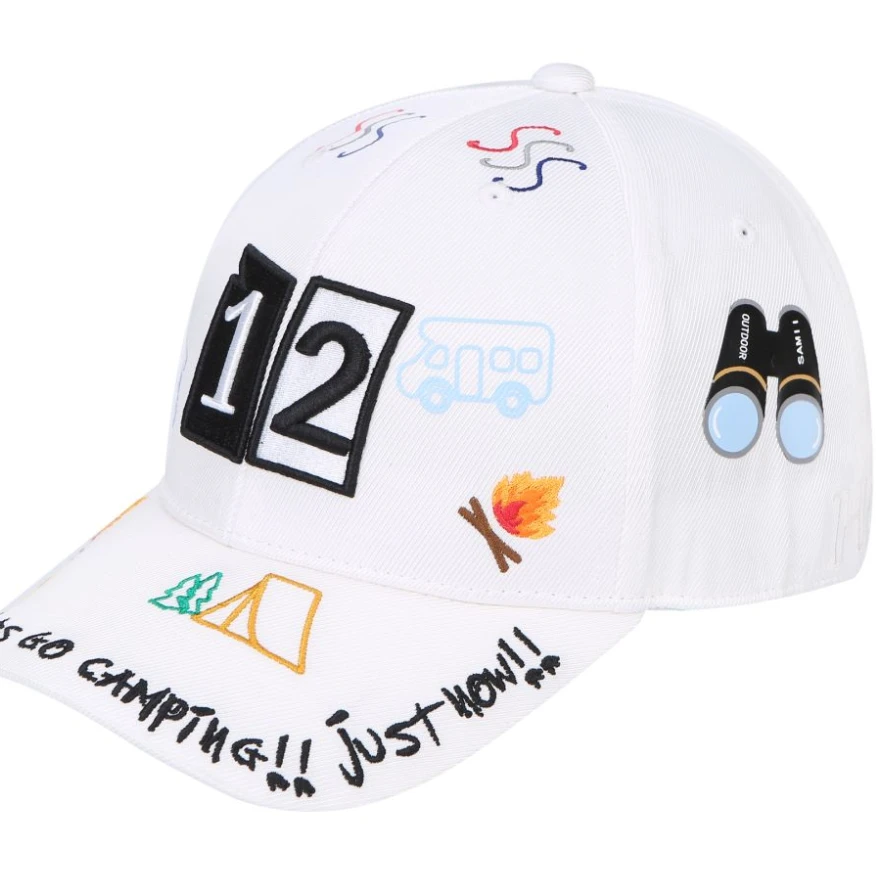 samii萨米鸭舌帽休闲日常白色时尚印花中性休闲帽