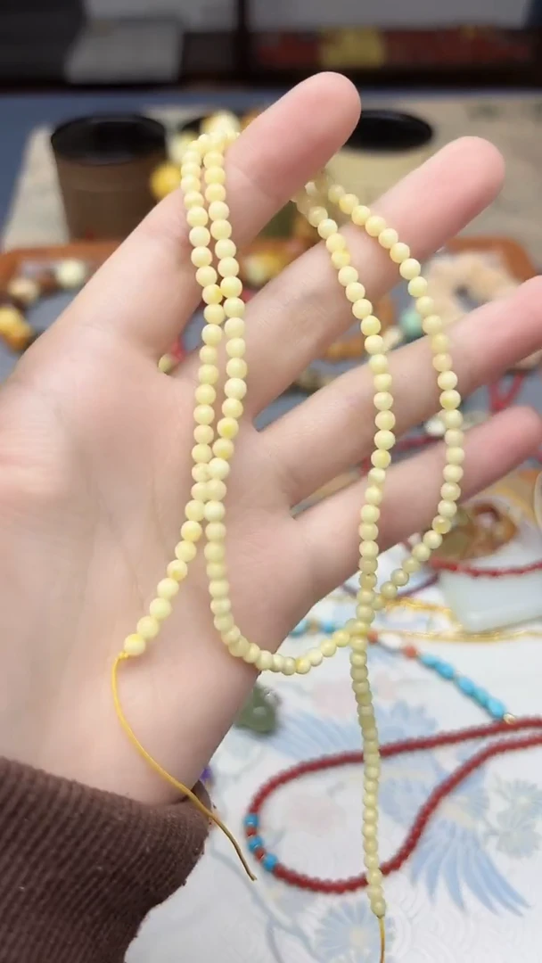 裸石蜜蜡未镶嵌蜜蜡长串3mm+HS
