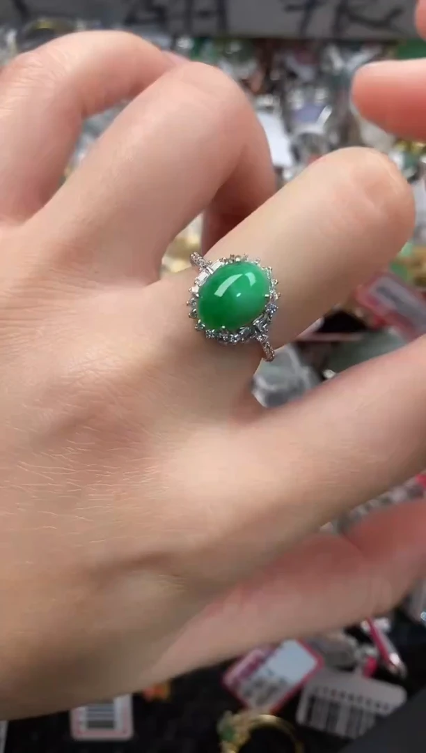 银S925镶嵌戒指翡翠111                   2