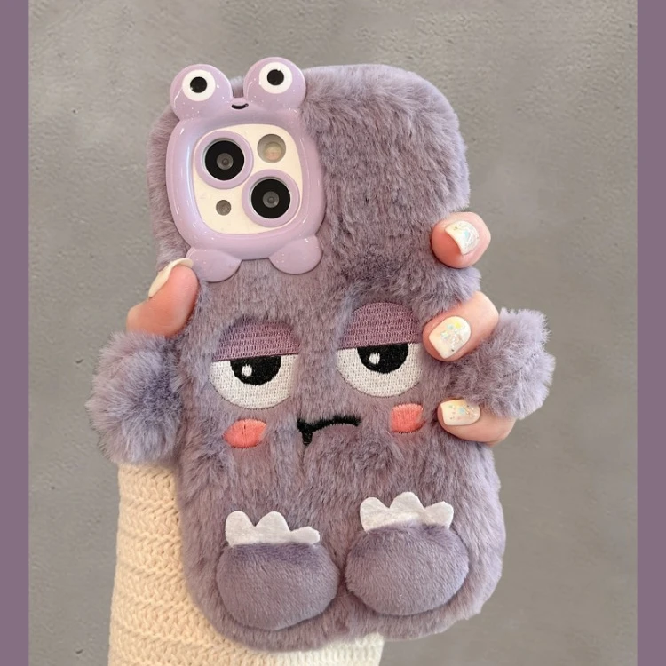 困眼小怪兽适用iPhone17promax手机壳趣味潮苹果15/16秋冬卡通潮