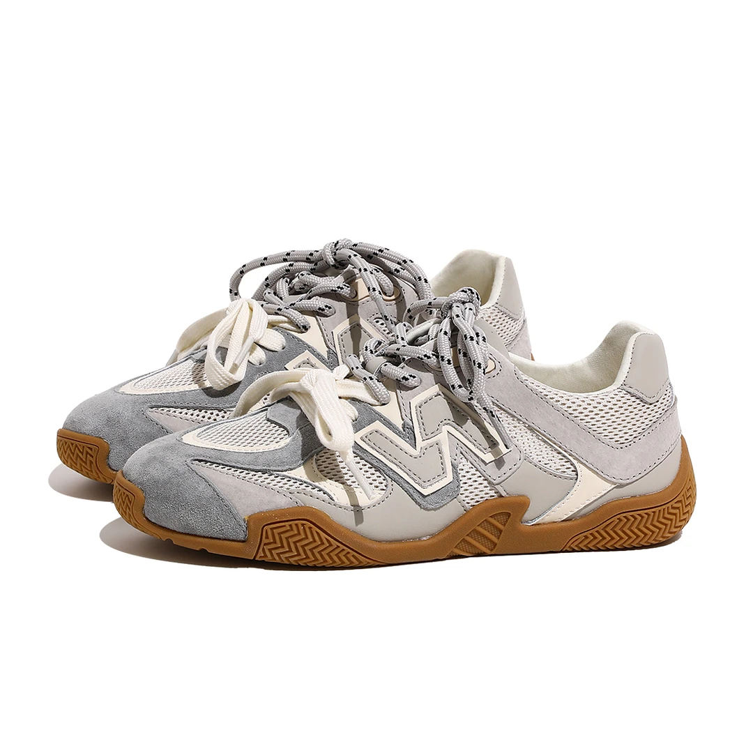 首谷超火网面透气德训鞋女款2025夏季显脚小厚底防滑户外运动鞋