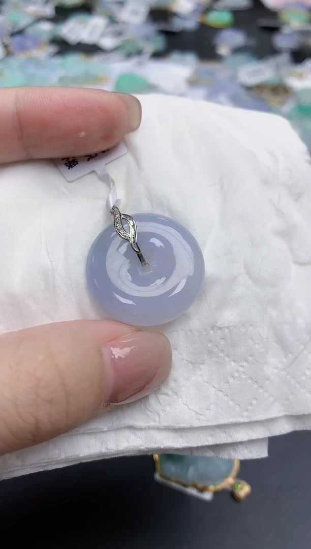 【闪购商品】翡翠颈饰18K金镶嵌天然缅甸翡翠A货