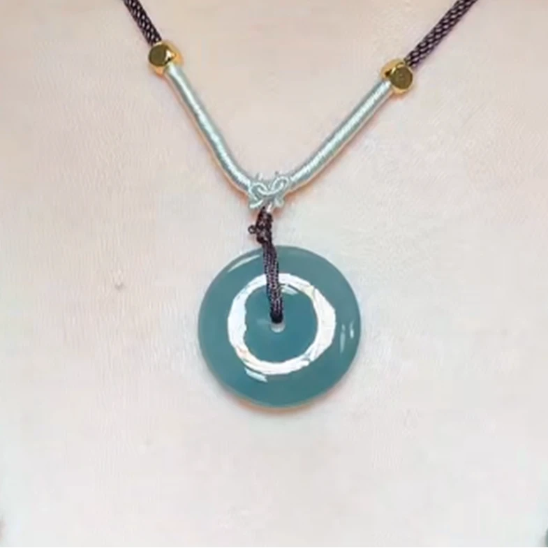 石惑珠宝~翡翠平安扣吊坠约25mm-多样性发一