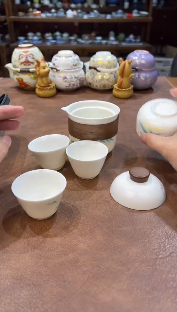 真的很便宜超好看会开片的旅行茶具