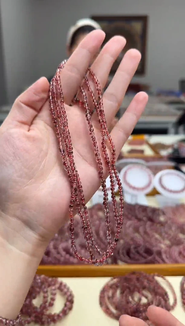 未镶嵌手串水晶双圈全面金草莓 多样性发一