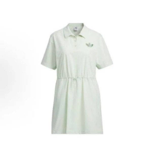 女翻领拉绳短袖连衣裙IK8631