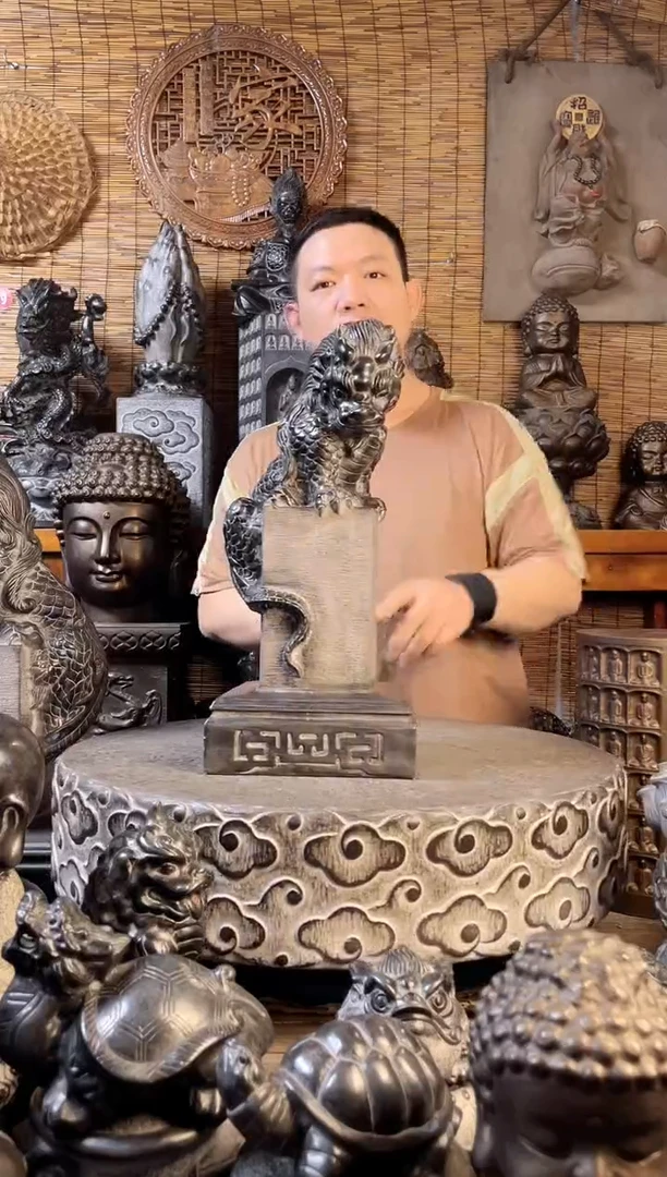 石材42吸水兽立柱天然青石雕刻