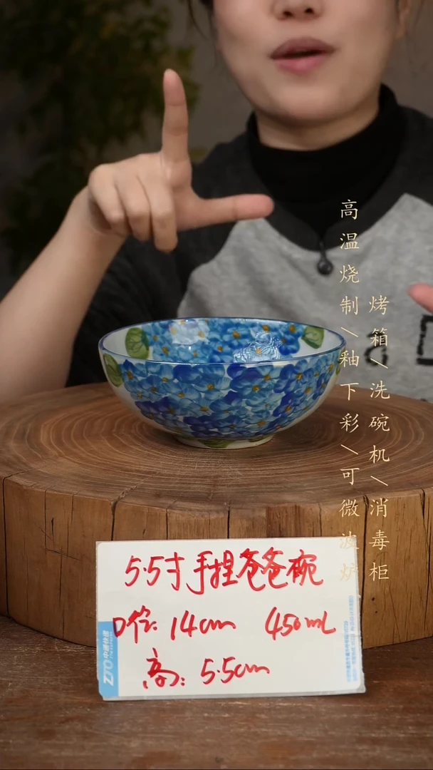 碗瓷景德镇手工手绘高温瓷釉下彩