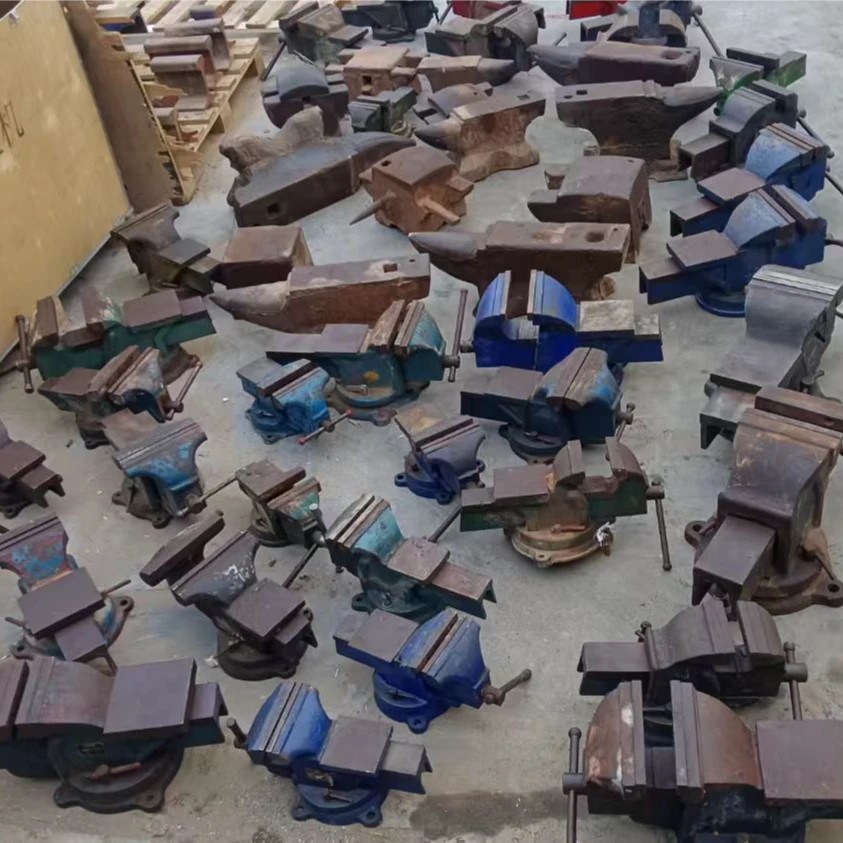 老式台钳台虎钳铁砧子平口钳铸钢台虎钳熟铁台钳4.5.6.8.10.12寸