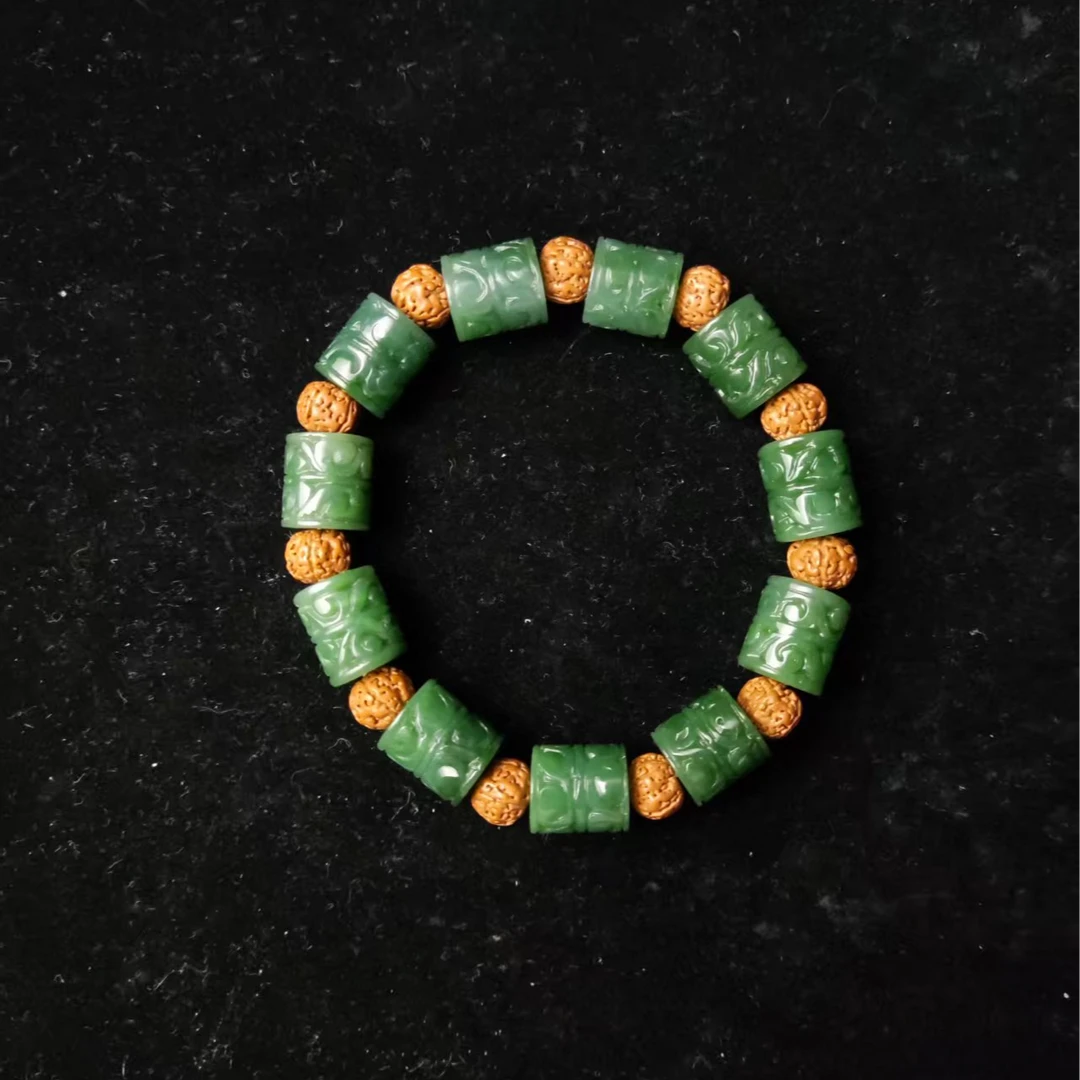 和田玉---碧玉路路通手串1986