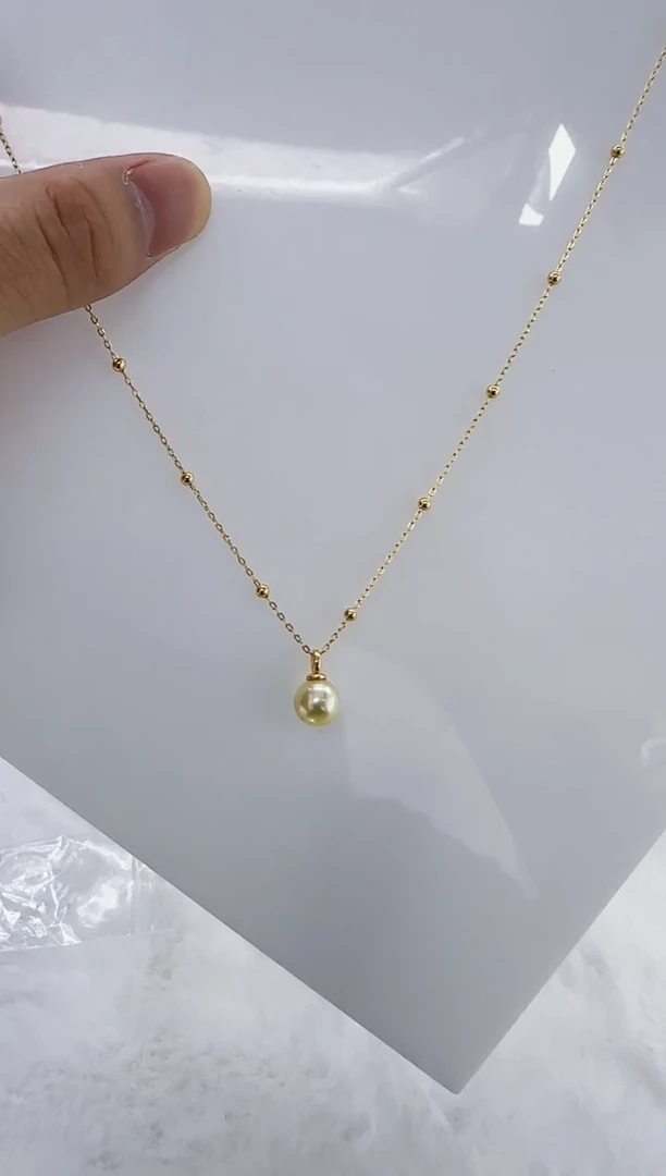 银S925镶嵌海水珍珠DA珍珠吊坠8-9 a644